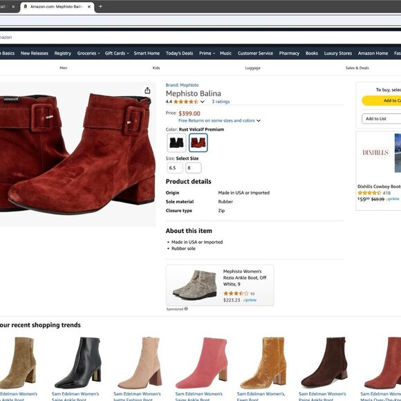 Mephisto Balina Rust Velcalf Premium SAVE $150.00 - Picture 2 of 6